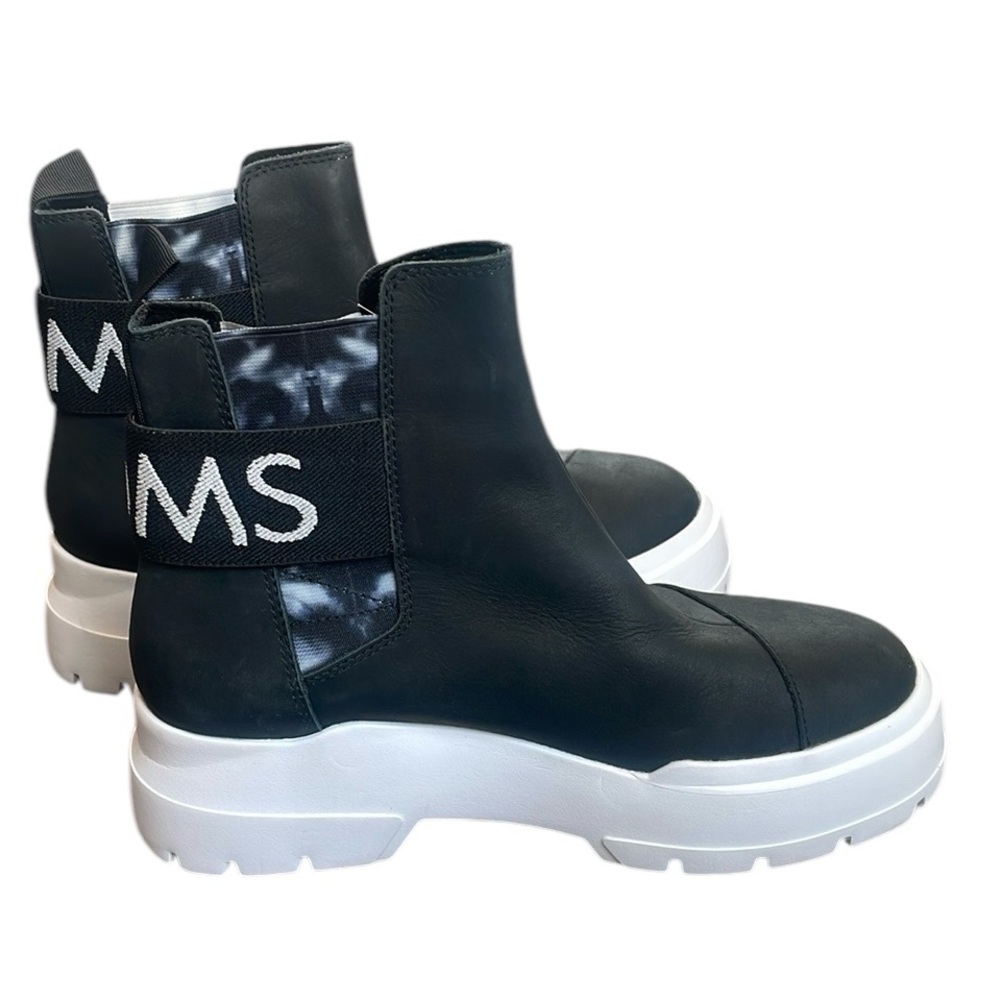 Toms Black & White Platform Chelsea Flats